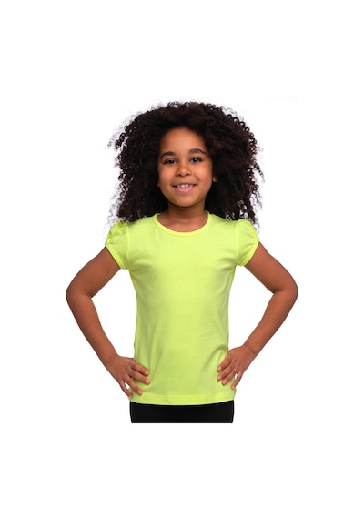 Lovetti Neon Sarı Kız Çocuk Kısa Kollu Basıc Tişört 31001S019 Sarı