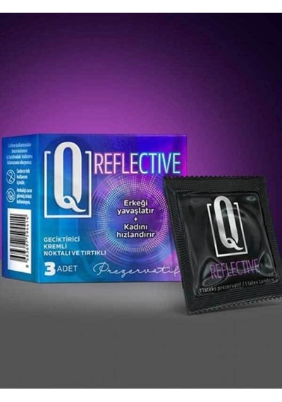 Q Reflective 3'lü Kremli Tırtıklı Prezervatif - C-5129