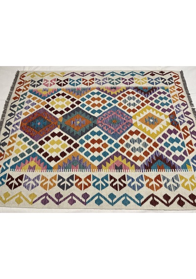 El Dokuma Afgan Kilim 100% Yün Kök Boya Elsanat Eserı İle Harıka Anadolu Desenlı Çok Renkli