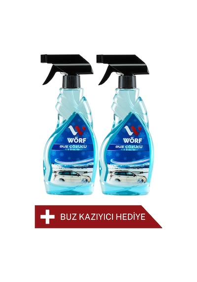 Wörf Buz Çözücü Sprey 500 ML Eko Seri 2 li + Pratik Buz Kazıyıcı