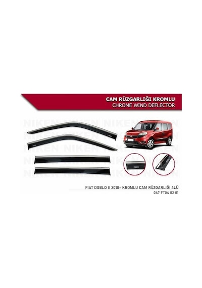 Fiat Doblo 2 Kromlu Cam Rüzgarlığı Niken 2010+ Sonrası Modeller