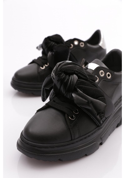 Dgn Es853 Kadin Kalin Taban Fiyonklu Sneakers Ayakkabi ES853-2007-R123499 Siyah
