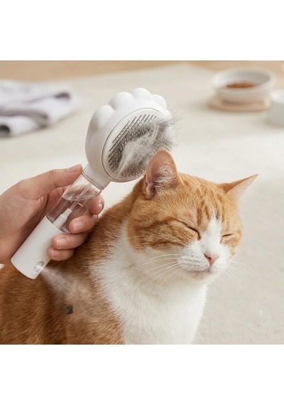 Kedi Köpek Spreyli Tarak Toplama Fırçası - Su Hazneli Kendinden Temizlemeli Tarak - Paslanmaz Ç