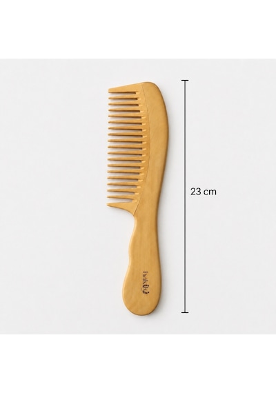 Doğal Geniş Dişli Saplı Şimşir Tarak 23 Cm Model 2 Ultra Pürüzsüz Yüzey