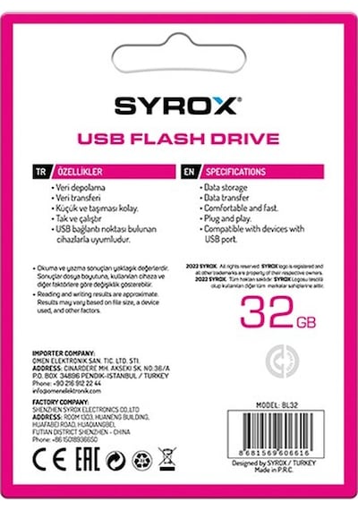 Syrox 32 Gb Usb Flash Bellek Bold Bl32