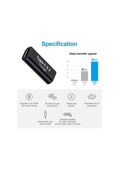 5233 Type C Usb 3.1 Dişi Dişi Çevirici Dönüştürücü Adaptör