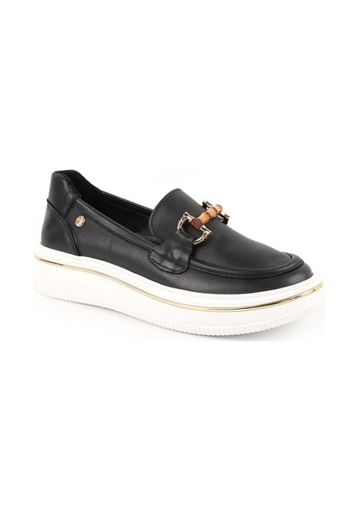 Mamma Mia Mammamia Kadın Hakiki Deri Comfort Sneaker Kalın Taban Bağcıklı Günlük Ayakkabı Siyah