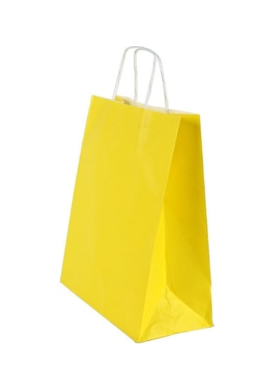 Btambalaj Sarı Kraft Çanta 18X8X24 ( 25 Adet ) ( Kağıt Poşet Çanta )