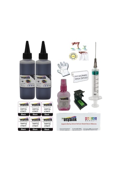 Hp 4538, Hp 4675 Uyumlu Siyah Kartuş Dolum Seti - 2x100ml -hp 652