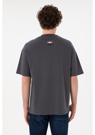 U.S. Polo Assn. Erkek Comfort Fit Bisiklet Yaka Antrasit Tişört 50305990-VR006