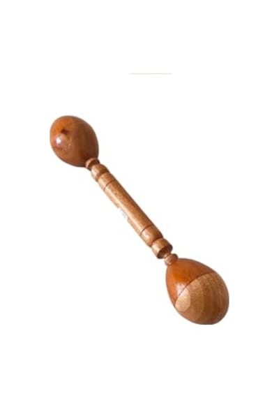 Ahşap Maracas Çift Taraflı 28 Cm Uzak Doğu Müzik Aleti Marakas Açık Gri