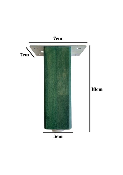 Kale Ayarlı Ahşap Ayak Mobilya Masa Ve Dolap Ayağı Yeşil Kayın/gürgen Ağacı 18cm 2 Adet Yeşil
