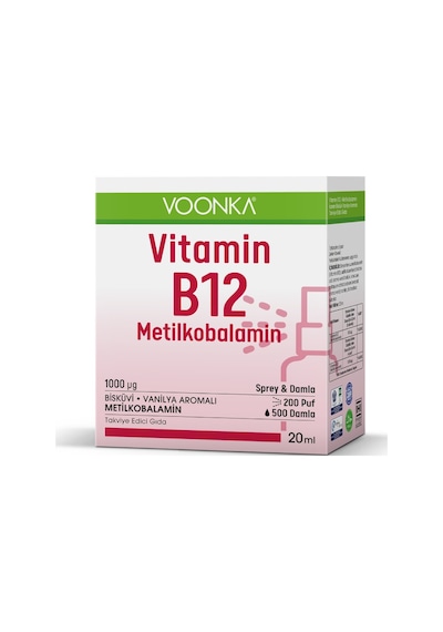 Voonka Vitamin B12 Oral Sprey - Damla 20ml