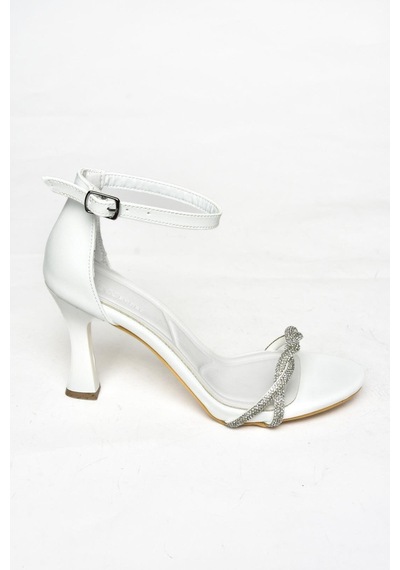 Fox Shoes S251344109 Beyaz Kalın Topuklu Kadın Ayakkabı Beyaz