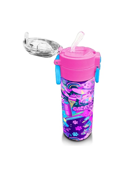 Coral High Kids Grafiti Desenli Pipetli Ve Direkt İçim Çelik Termos 500 Ml 31961 Desenli