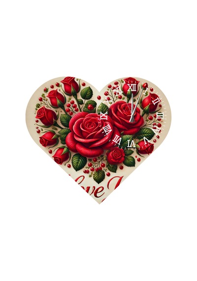 Ti-play Ks77 Kalp Şeklinde 30x30 Cm Hediyelik Duvar Saati ÇOk Renkli