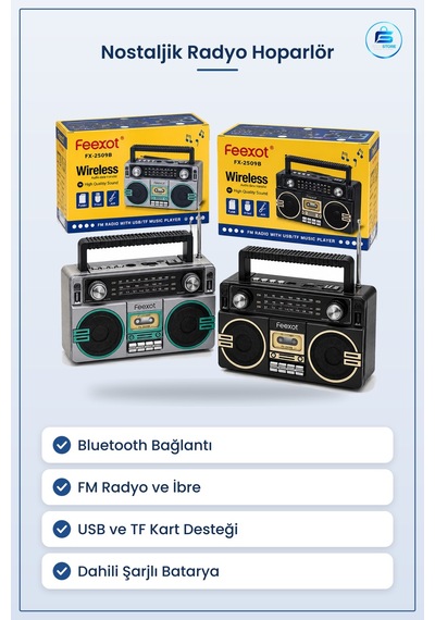 Nostaljik Radyo Bluetooth Hoparlör Şarjlı Fm Usb Tf Mp3 Çalar İbr