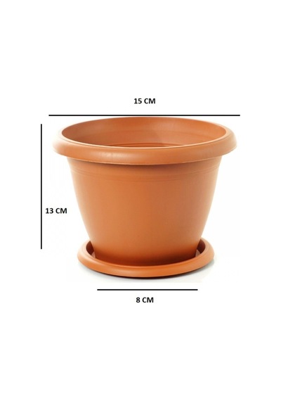 3 Adet 13 Cm Çiçek Saksısı Ve Saksı Altlığı Saksı