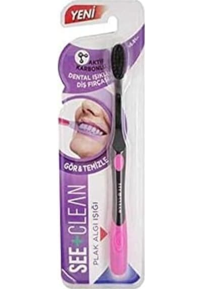 See+ Clean Dental Işıklı Diş Fırçası Pembe Açık Ahşap