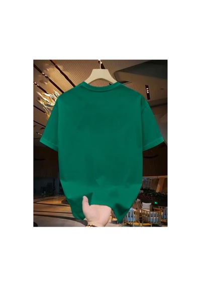 Medinenur Brooklyn Baskılı Basic T-shirt Yeşil
