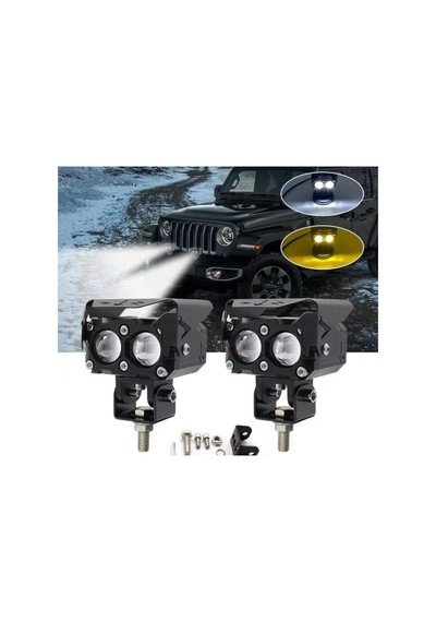 Yeni Nesil Motosiklet Led Sis Farı -mod Seçenekli Beyaz + Sarı Renk 30 Watt