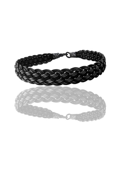 Gümüş Tamamen El İşçiliği Kazaziye İşlemeli Örgülü Erkek Bileklik Barcode 62241077
