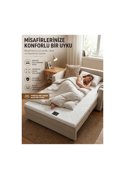 Space Yıkanabilir Kılıflı Yüksek Dns Gri Sünger Kanepe, Koltuk, Yatak Pedi & Şiltesi Topper
