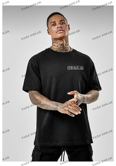 Startmore Unisex Oversize Osaka Baskılı Siyah Siyah