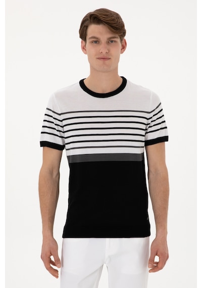 U.S. Polo Assn. Erkek Slim Fit Bisiklet Yaka Siyah Tişört 50299358-VR046