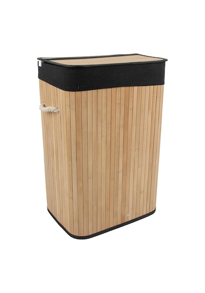 Soley Foldi Bamboo Örme Çamaşır Sepeti Siyah