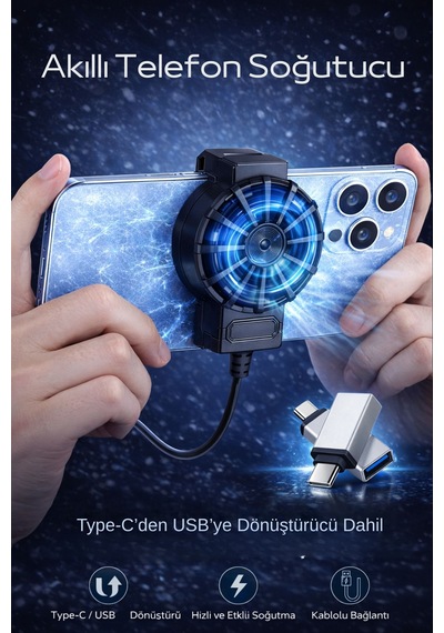 Fan Radyatörü Kablolu Telefon Soğutucu Type-c-usb Aparatı Dahil Diğer