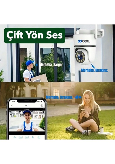 3dcool 3d-1100wf Hieasy Fullhd 1080p Pt Harekete Duyarlı Wi-fi Kablosuz Kamera