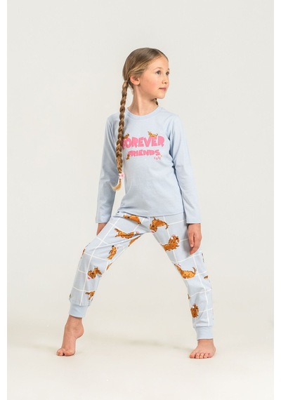 Rolypoly Kız Çocuk Forever Friends Mavi Uzun Kol Pijama Takım Rp3907-c-v2 Rp3907-c-v2