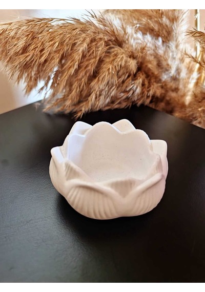 Bernami Vazo Pinterest 2 Adet Lotus Çiçeği Mumluk & Organizer & Minimal Sunumluk - Beyaz 7 3 Cm Diğer