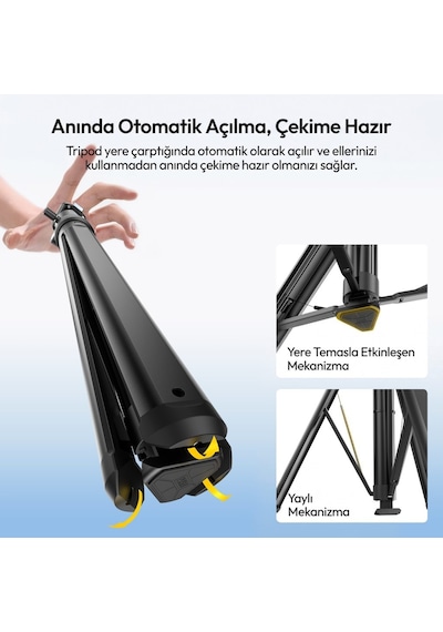 Ulanzi Mt93 160cm Otomatik Açılır Uka Ball Head Quick Release Alüminyum Tripod - T202