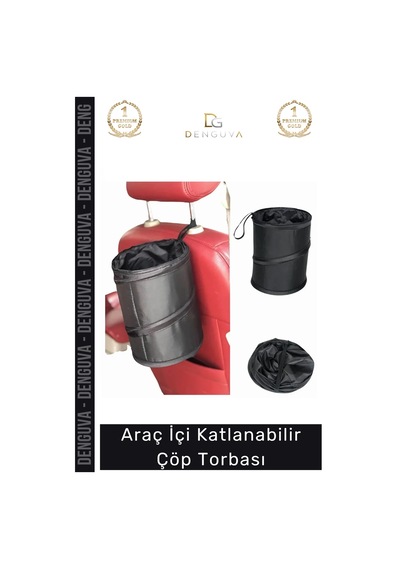 Çöptorbası Dayanıklı Koltuk Arkası Askılı Pratik Oto Düzenleyici Araç İçi Katlanabilir Çöp Torbası