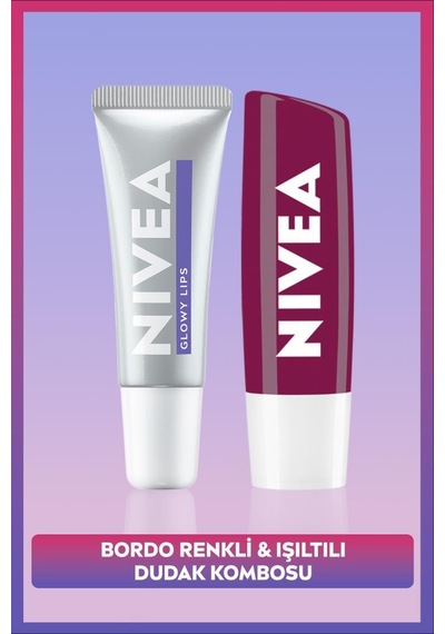 Böğürtlen Renkli Dudak Bakım Kremi 4,8gr Ve Glowy Lips Nemlendirici Dudak Parlatıcısı 10ml