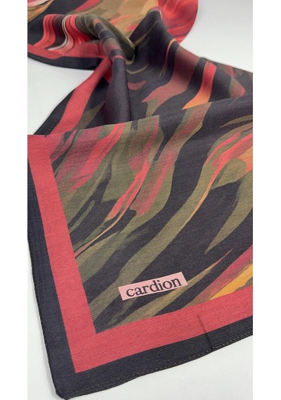 Cardion Pamuk İpek Şal - 70 X 180 - 06302 Siyah - Bordo