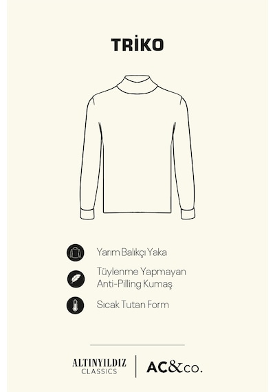 AC&Co / Altınyıldız Classics Erkek Bej Standart Fit Normal Kesim Yarım Balıkçı Yaka Hafif Salaş Pamuklu Triko 4A4921100008BEJL Bej AC&Co / Altınyıldız Classics Erkek Bej Standart Fit Normal Kesim Yarım Balıkçı Yaka Hafif Salaş Pamuklu Triko 4A4921100008BEJL Bej