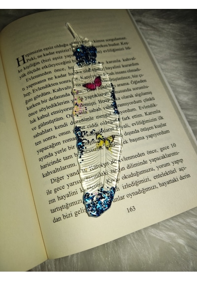 Epoksi Tasarım Kelebekli Kitap Ayracı