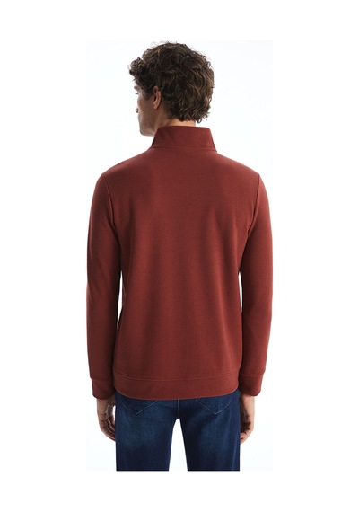 Lcwaıkıkı Classic Turuncu Dik Yaka Erkek Sweatshirt