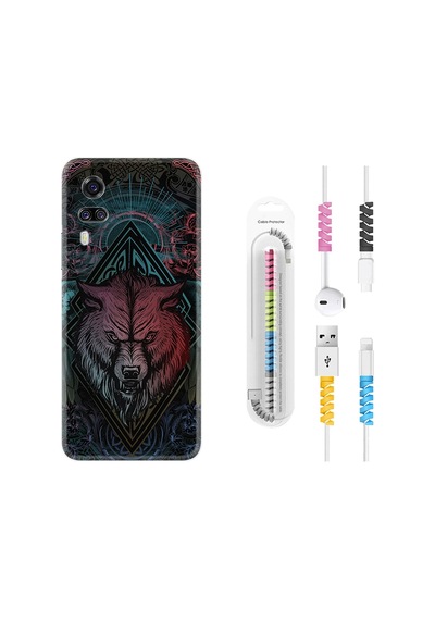 Vivo Y51 Kılıf Kablo Koruyuculu Wolf 1658