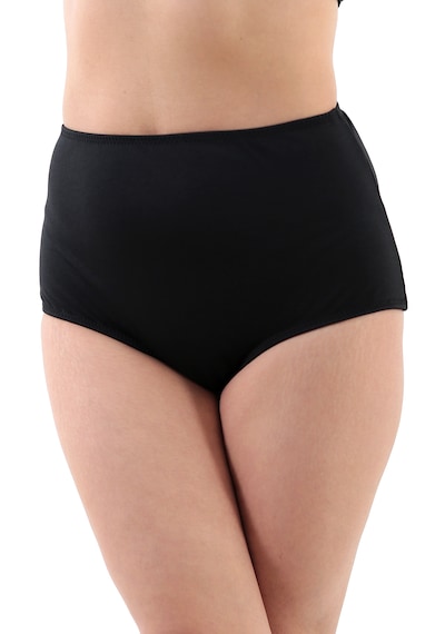 Kadın Büyük Beden Yüksek Bel Toparlayıcı Bikini Altı Siyah
