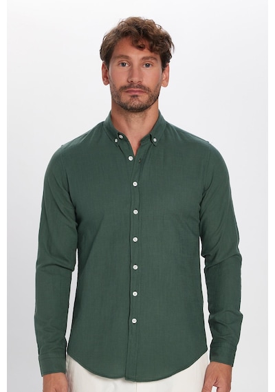 Tudors Erkek Slim Fit Dar Kesim Uzun Kollu %100 Pamuk Keten Doku Düğmeli Yaka Haki Gömlek-32802 Haki Tudors Erkek Slim Fit Dar Kesim Uzun Kollu %100 Pamuk Keten Doku Düğmeli Yaka Haki Gömlek-32802 Haki