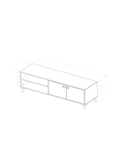 Tv Sehpası Kapaklı 140x40x35 Cm Beyaz - Atlantik Çam