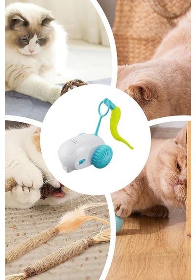 Şarjlı Robot Kedi Oyuncağı Hareketli Eğlenceli Evcil Hayvan Egzersiz Spor Oyuncağı