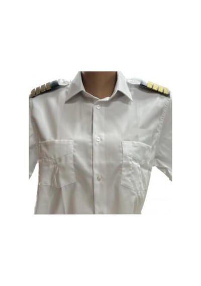 Pilot Gömlek Kısa Kollu Polyester Su İtici Kumaş Beyaz