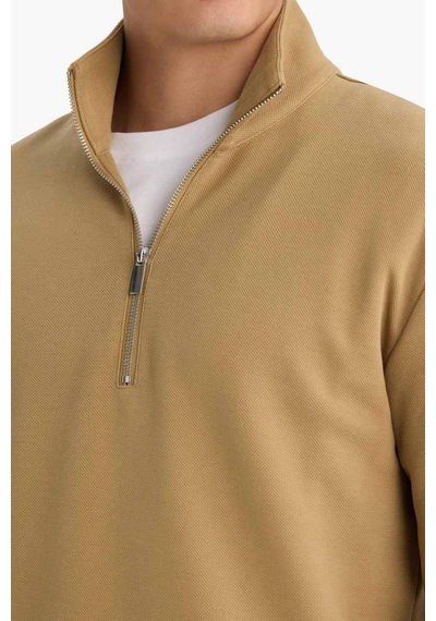 Defacto Regular Fit Dik Yaka Sweatshirt F9855ax26spkh502 Haki-kh502