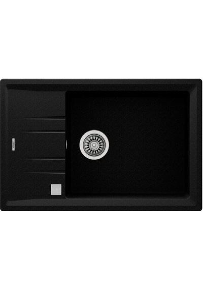 Teka Stone 60 Stg Metalik Siyah Granit Eviye Sağsol Kullanılabilir