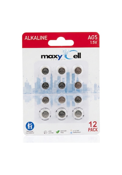 Maxycell 12 Adet Ag5 Lr754,393 1.5 V Alkalin Düğme Pil